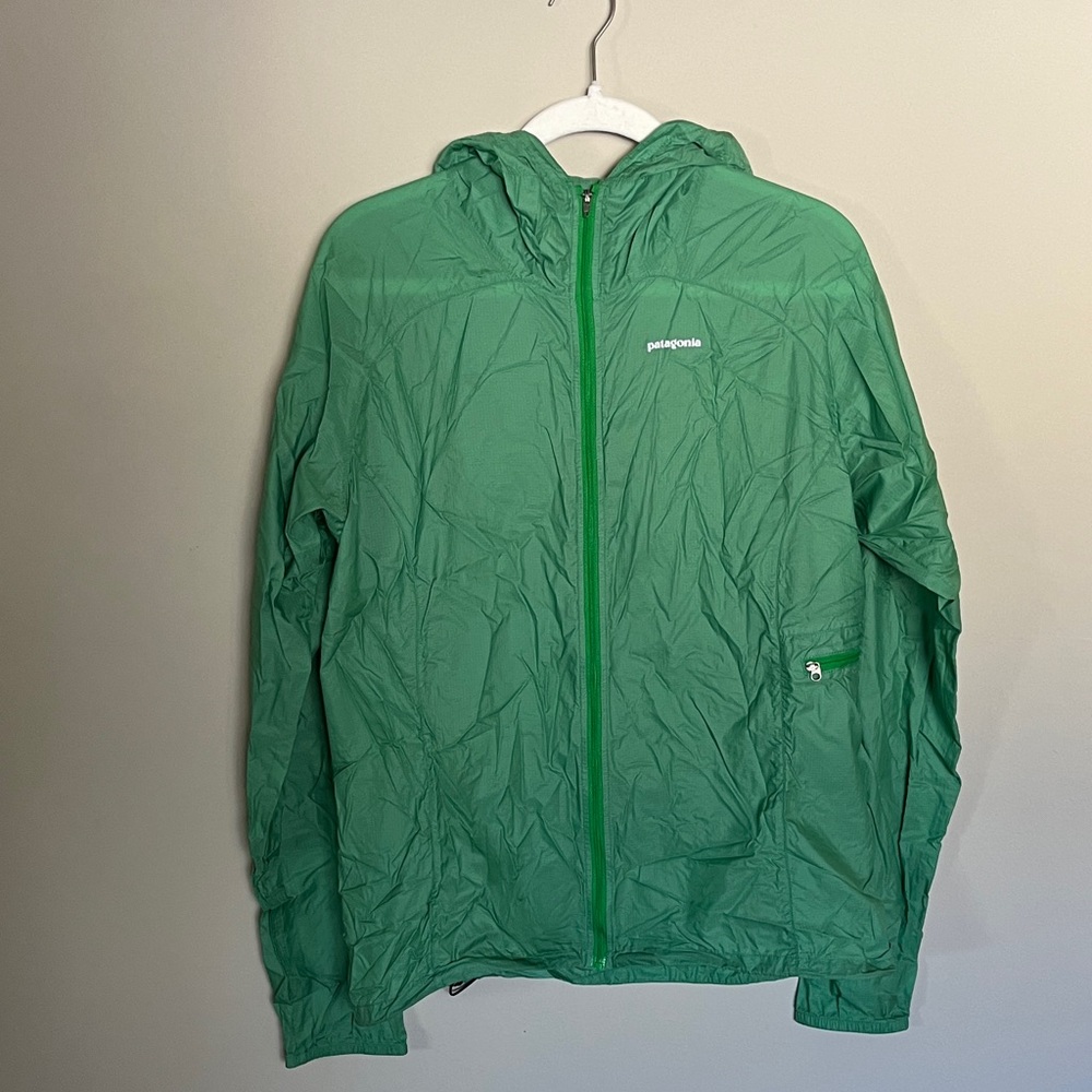 Green Patagonia Houdini jacket